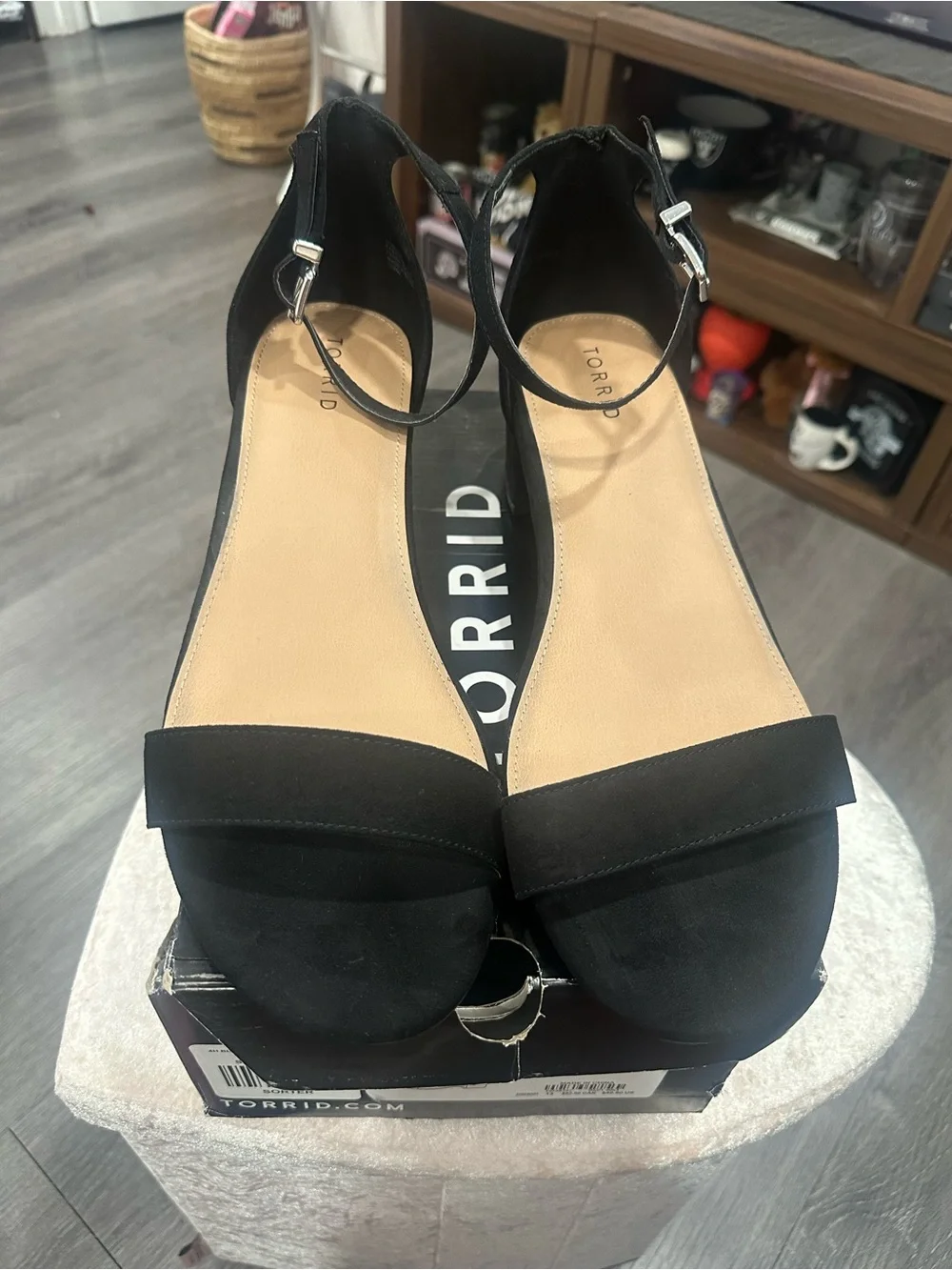 torrid Black Open-Toe Ankle-Strap Heels